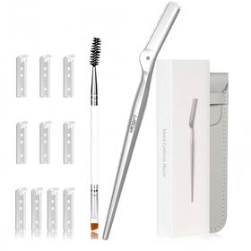 Luottscare 726084740129 Stainless Steel Eyebrow Razor - Face Razors With Travel Cover And 10 Refill Blades