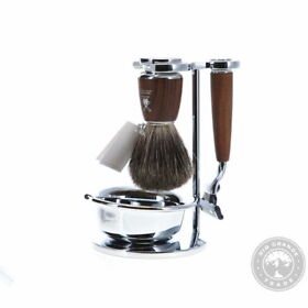 S81h220sm3 M Hle 4 Piece 3 Blade Razor Wet Shaving Set Steamed Ash Open Box
