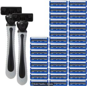 2000sa Maddy Shaving Razor 3-layer 2 Handles And 36 Blades Stainless Steel System