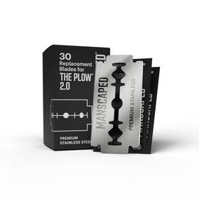 Manscaped 313109637665 The Plow 2.0 Razor Blade Refill 30 Pack Premium Stainless Steel Do