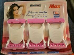 Max 924565966882 Womens Disposable Body Shaving Razor Pink Pack Of 6