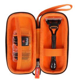 M966 Mchoi Hard Travel Case For 5blade And Shield Mens Razors Pouch Only Black Orange