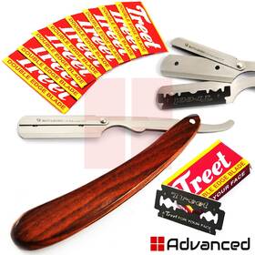Medentra 300267494056 Professional Barber Salon Straight Shaving Razor Folding Knife 10blades