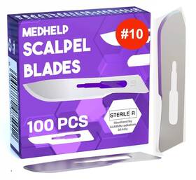 Medhelp 422906006124 Disposable Scalpel Blades #10 Pack Of 100 Size 10 Surgical H