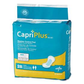 Miibcpe02ct Medline Capri Plus Bladder Control Pads Extra 6.5 Inch X 13.5 28/pack Bcpe02ct