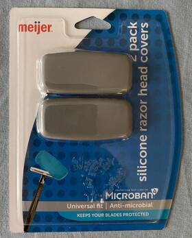 Meijer 708820628717 Unisex 2 Pack Silicone Razor Head Covers Gray New