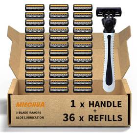 3-br-04 Miechua 3blade Razor Plastic Antislip Men Manual Refill Cartridges Razors Reusable F