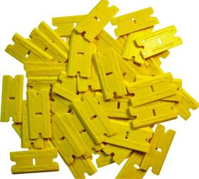 2x-plus Miniscraper Ms-206 1 Pack 100pcs Double Edged Plastic Razor Blades With A Thicker And Thi