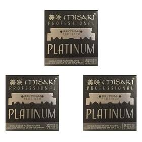 Misaki 862827012143 Barber Beauty Single Edge Straight Folding Razor Half Blade 100 Pc 3 Pack