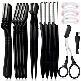 Af071 Molisaka Eyebrow Razor Pack Multipurpose 1 Count Of 12 Black