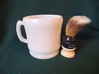 400bn Mug Handle Lather Milkglass Bakelite Brush Shaving Badger-lon Ready