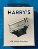 93032868 New And Genuine Harrys Mens Razor Blades 4 Count 5 Blade Cartridges Refills