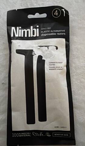 Nimbi 070002914808 Plastic Alternative Disposable Razors 4 Pack Sensitive Skin