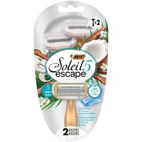 No 070330752023 Escape 5-blade Disposable Razors Coconut And Sandalwood Scented Handles 2 Pack