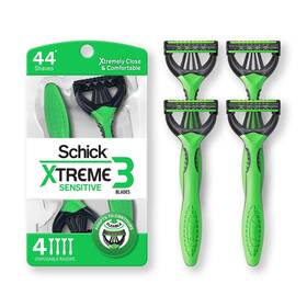 No 841058020097 3 Blade Disposable Razors For Men 4 Ct Mens Sensitive Skin Manual