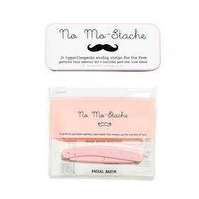 Lrb001 No Mo-stache Lip And Facial Hair Removal Bundle - Shark Tank Wax Strips Exfoliating Razor