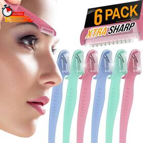 Nylea 313098581550 6 Pack Eyebrow Razor Trimmer Extra Precision Disposable Facial Hair Shap