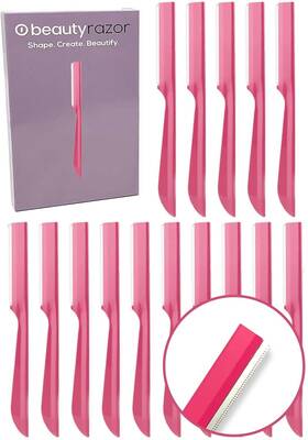 O1brand 037553428135 15 Pack Eyebrow Razor Stainless Steel Multifunctional Face Razors For Wome