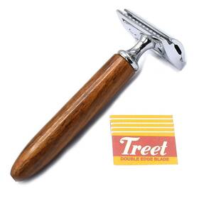 Odontomed2011 639009038082 Wood Handle Mens Classic Shaver Safety Shaving Saloon Razor Double Edge Wi