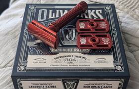 M3teorite Oliworks Meteorite Aluminum De Razor In Red With 3 Plates Mint Free Shipping