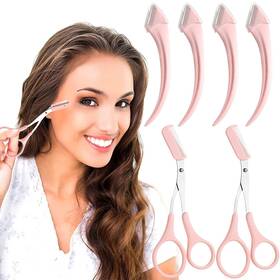 Eyetri1-1 Oneupin 6pcs Eyebrow Trimmer Set Stainless Steel Curved Razor