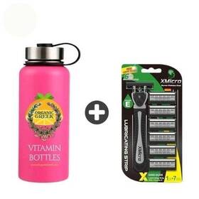 Organicgrreek023 Organic Greek Pink Vitamin Bottles And Xmicro Razors For Men Women