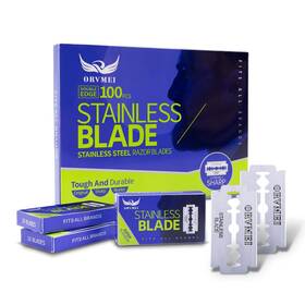 Orvmei 748743992496 Double Edge Razor Blades - 100 Counts Safety For Shaving Platinu