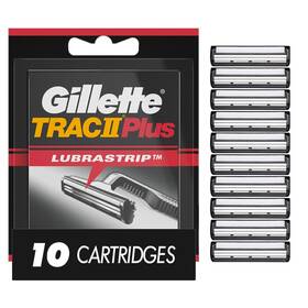 P&g 313112758708 Gillette Trac Ii Plus Mens Razor Blade Refills 10 Count Delivers A Clean Clos