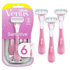 P&g 744110975086 Gillette Venus Sensitive Disposable Razors For Women With Skin 6 Coun