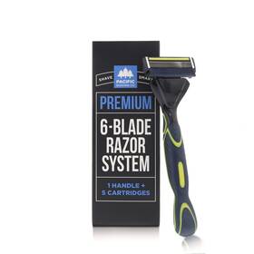 1680045 Pacific Shaving Company Premium 6-blade Razor System - Pivoting Head With