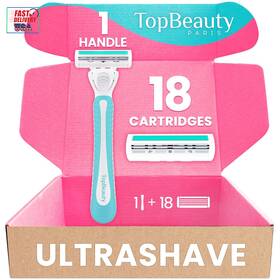 Paris 313039216268 Slim Razors For Women - Manual Razor With Refills Handle 18 Replaceable