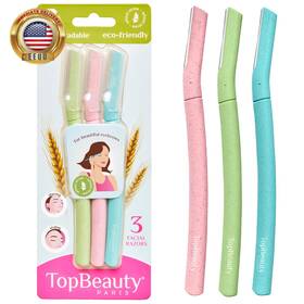 Paris 445050540596 Women Facial Eco Razors - 3 Pcs Per Pack Wheat Straw Eyebrow Mu