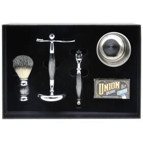 Pearl 045464802500 Union Razors 5 Pc Gift Set Gray Shaving Brush Safety Razor Men S Grooming