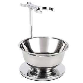 Perpro 608887506266 Deluxe Shaving Razor And Brush Stand With Double Layer Stainless Steel Soap Bow