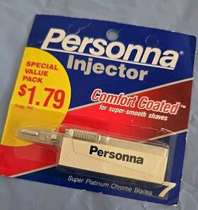 Personna 024500232396 New Vintage Injector Chrome Shaving Blades Pack Of 7 Comfort-coated