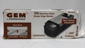 Personna 024500623309 Gem By Stainless Steel Sinle Edge Blades 100pcs .009 Inch X0.23mm