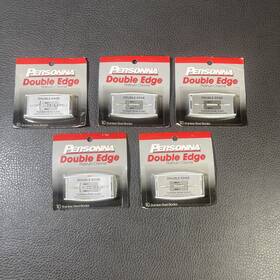12-356-3 Personna Platinum 5 Pack Chrome Double Edge Razor Blades 50 Count New Old Stock