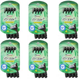 93038641 Personna 6 Pk Speed 3 Triple Blade Pivoting Razor 4/pk Total 24 Disposable