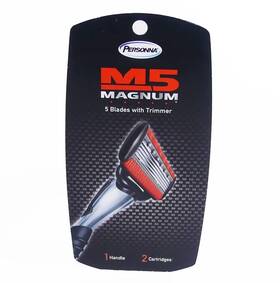 B002e7nclq Personna M5 Magnum System Handle With Tray And 2 Refill Cartridges Orange