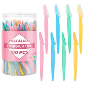 Phafaloop 313115940988 100 Pcs Eyebrow Razor And Face For Women Men Safe Beginner-friend