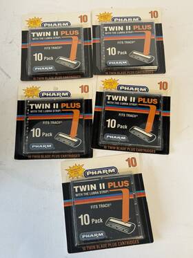 Pharm 041150609934 Lot Of 50-twin Ii Cartridges Razor Blades For Gillette Trac X 5 Packs