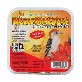 Bci-389506 Pine Tree Farms Never Melt Suet Hot Pepper Bird Food Pack Of 12 Fast Ship