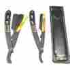 045b Pouch-045b Macs Black Gold Stainless Steel Barber Razor Shaving Razors With W Blk Free