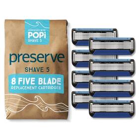 Preserve 313028121139 Popi Shave Razor Blades Refills - 5 Blade Razors For Men And Women Cera