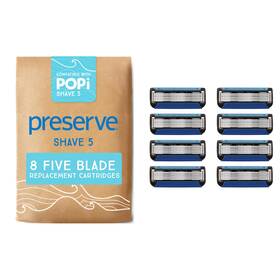 Preserve 631740050354 Popi Shave 5 Replacement Cartridges For Razor 8 Count Pack Of 1