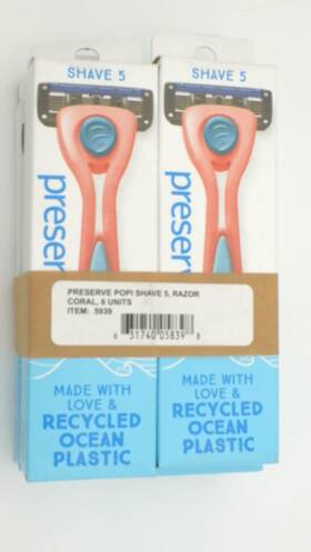 Preserve 631740056394 6 Packs Coral Pink Popi Shave 5 Razor