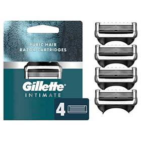 Procter & Gamble 313036072065 Gillette Intimate Pubic Hair Razor Cartridges 4 Blade Refills Gentle And