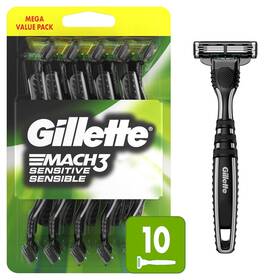 Mach3 Procter & Gamble 313040269215 Gillette Sensitive Razors For Men S Disposable Pivoting Head