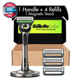 Procter & Gamble 445009049033 Gillette Labs Razors For Men With Exfoliating Bar Shaving Kit Includes