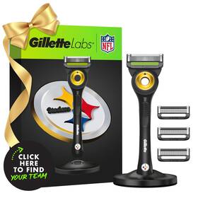 Procter & Gamble 445030734724 Gillette Labs Special Nfl Steelers Edition Shaving Razor For Men - 1 Handle 4 R
